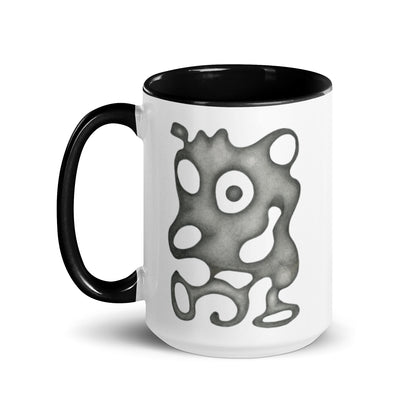 Happy Dog Bloop design by Kirsten Blackburn on 15oz mug with colored interior