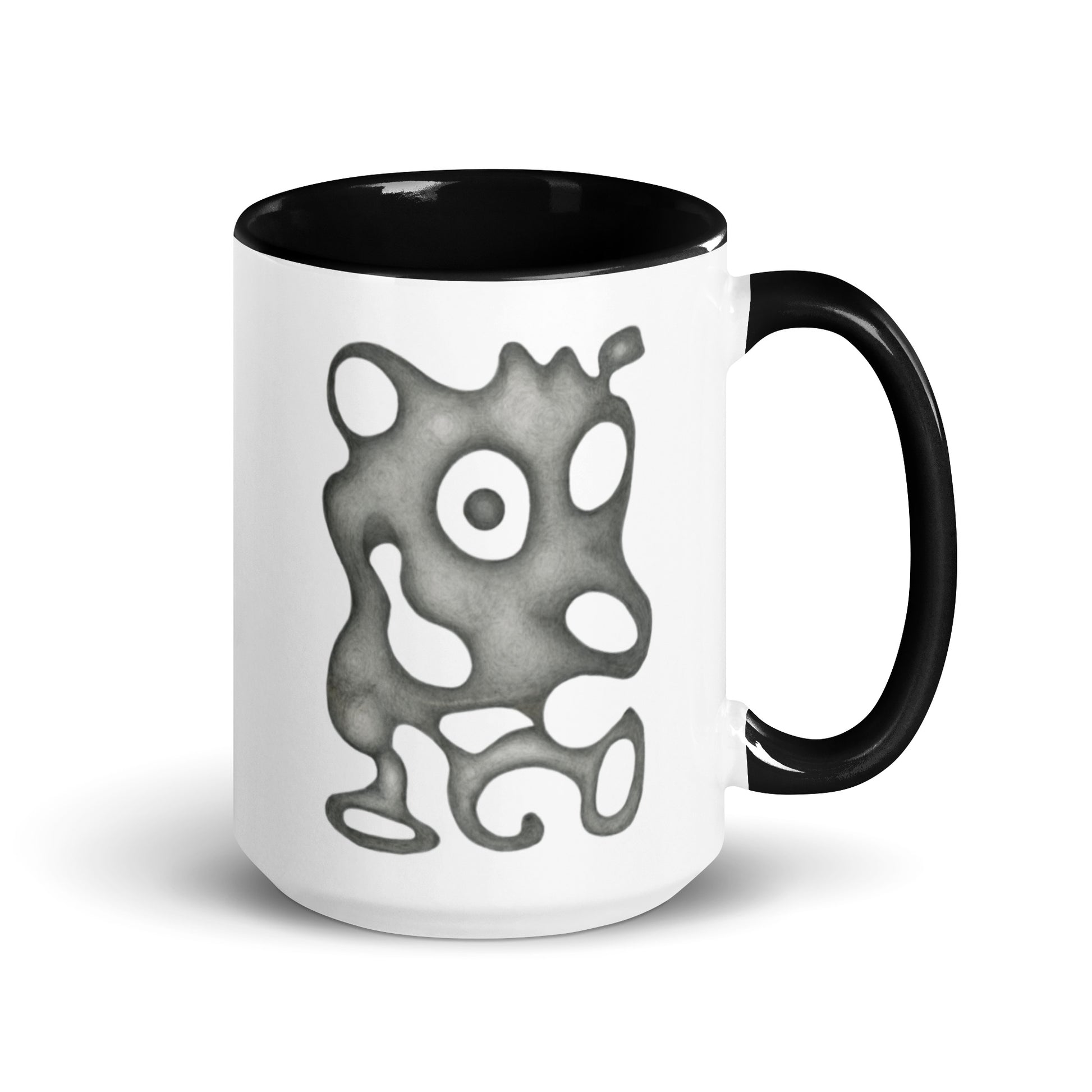 Happy Dog Bloop design by Kirsten Blackburn on 15oz mug with colored interior