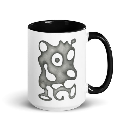 Happy Dog Bloop design by Kirsten Blackburn on 15oz mug with colored interior