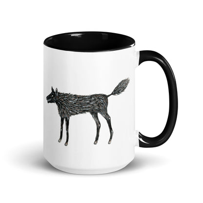 Wolf Of My Dreams design by Kirsten Blackburn on 15oz glossy mug with colored interior