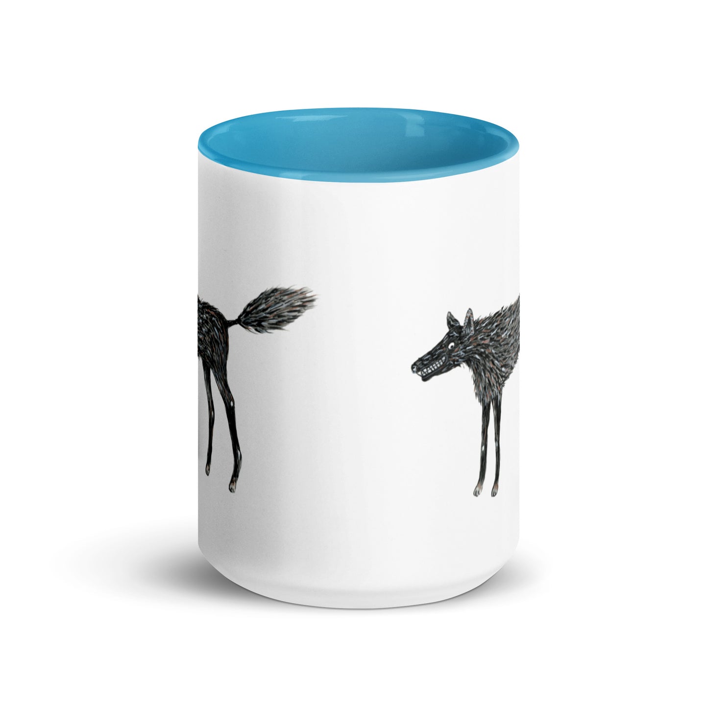 Wolf Of My Dreams design by Kirsten Blackburn on 15oz glossy mug with colored interior