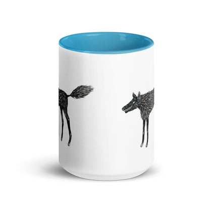 Wolf Of My Dreams design by Kirsten Blackburn on 15oz glossy mug with colored interior