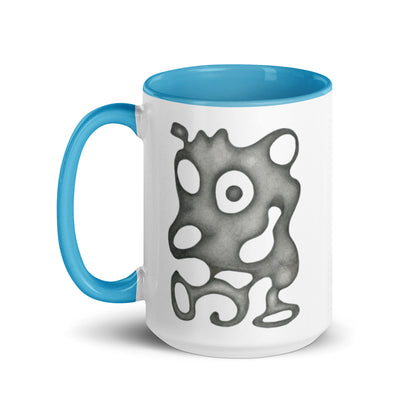 Happy Dog Bloop design by Kirsten Blackburn on 15oz mug with colored interior