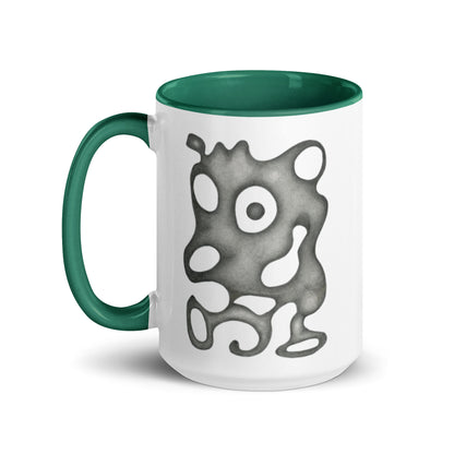 Happy Dog Bloop design by Kirsten Blackburn on 15oz mug with colored interior