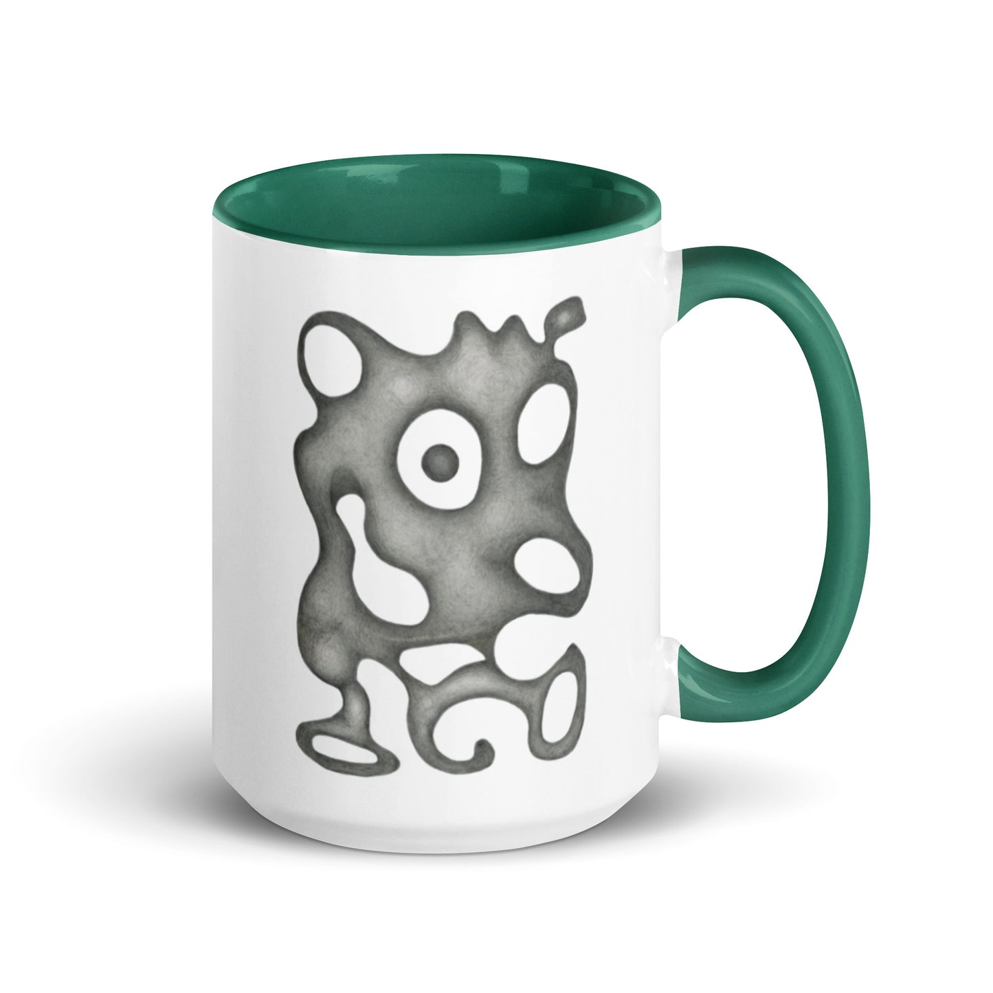 Happy Dog Bloop design by Kirsten Blackburn on 15oz mug with colored interior