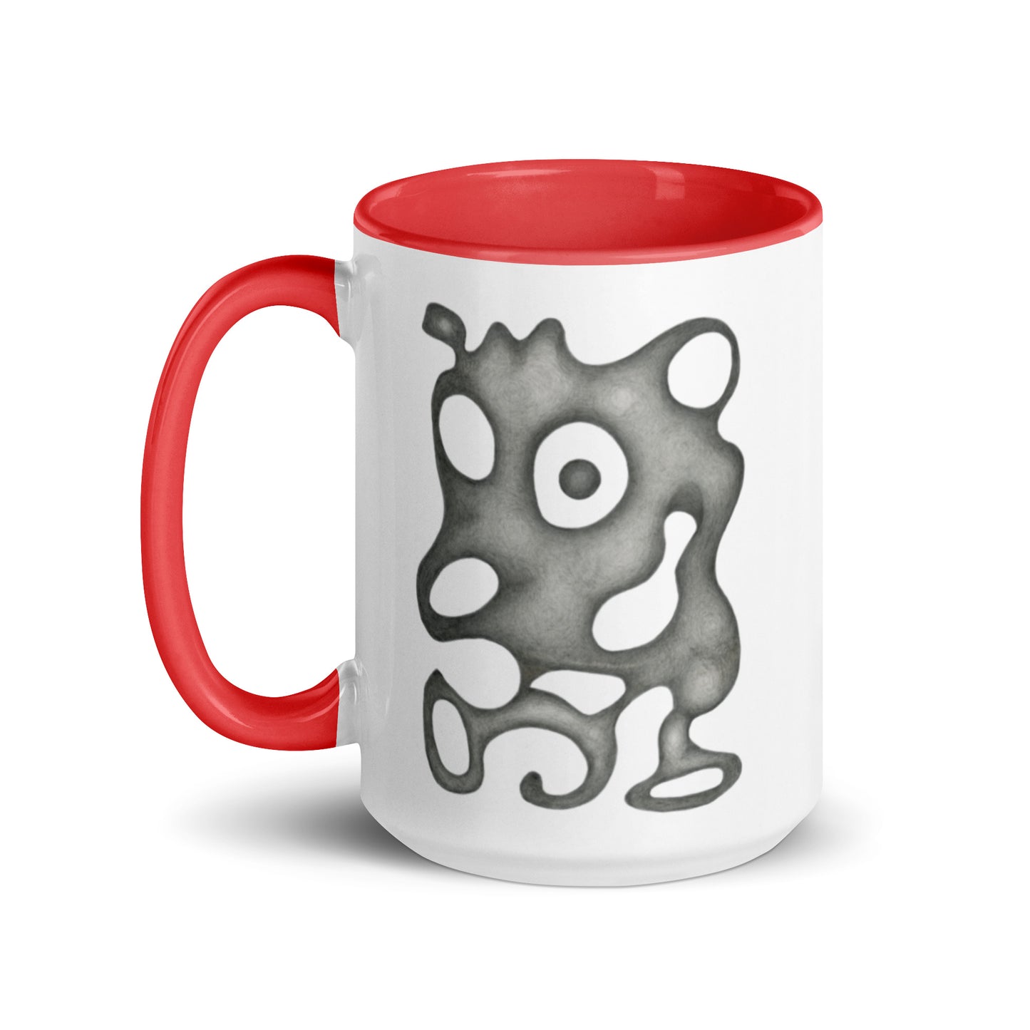 Happy Dog Bloop design by Kirsten Blackburn on 15oz mug with colored interior