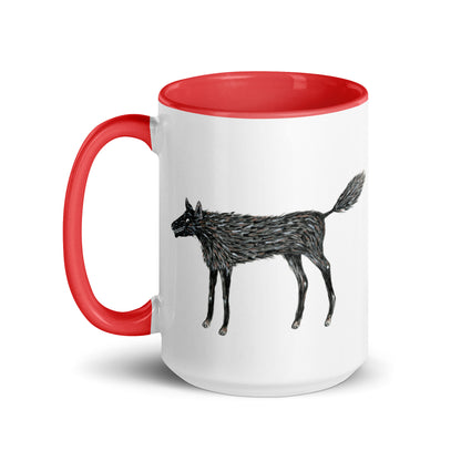 Wolf Of My Dreams design by Kirsten Blackburn on 15oz glossy mug with colored interior