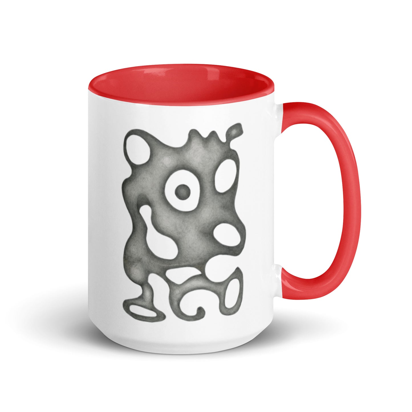 Happy Dog Bloop design by Kirsten Blackburn on 15oz mug with colored interior