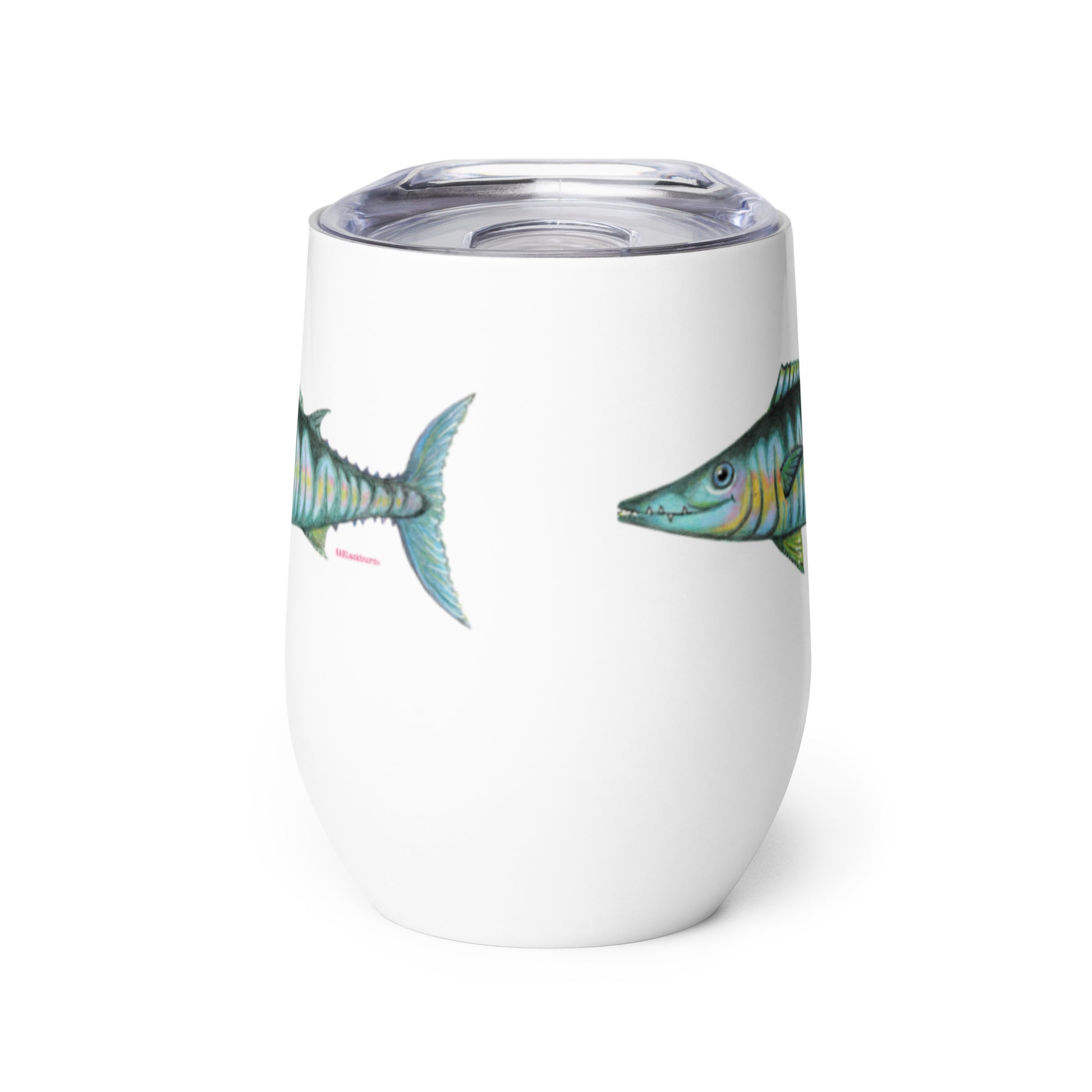 Wahoo design by Kirsten Blackburn on insulated wine tumbler