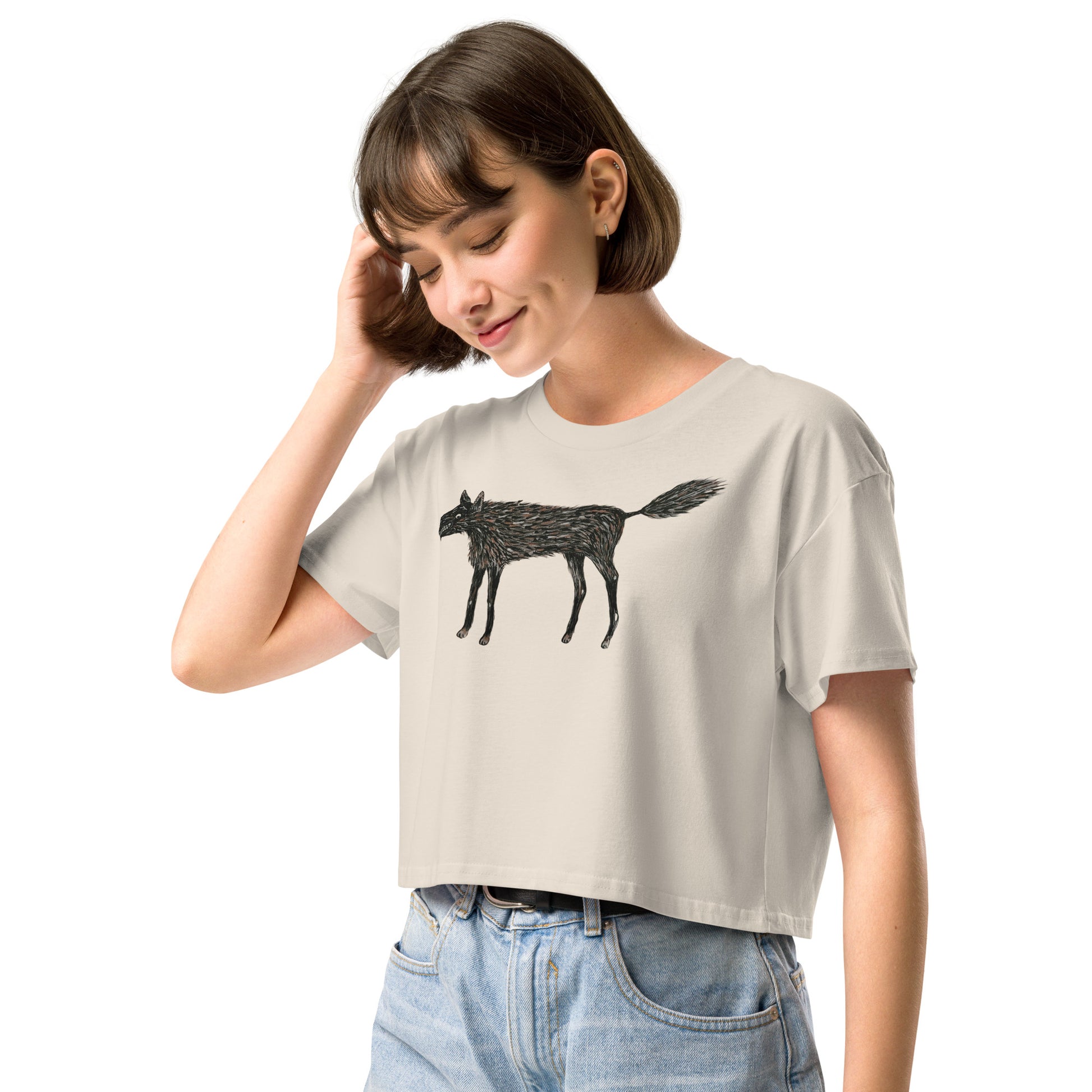 Wolf Of My Dreams design by Kirsten Blackburn on crop top