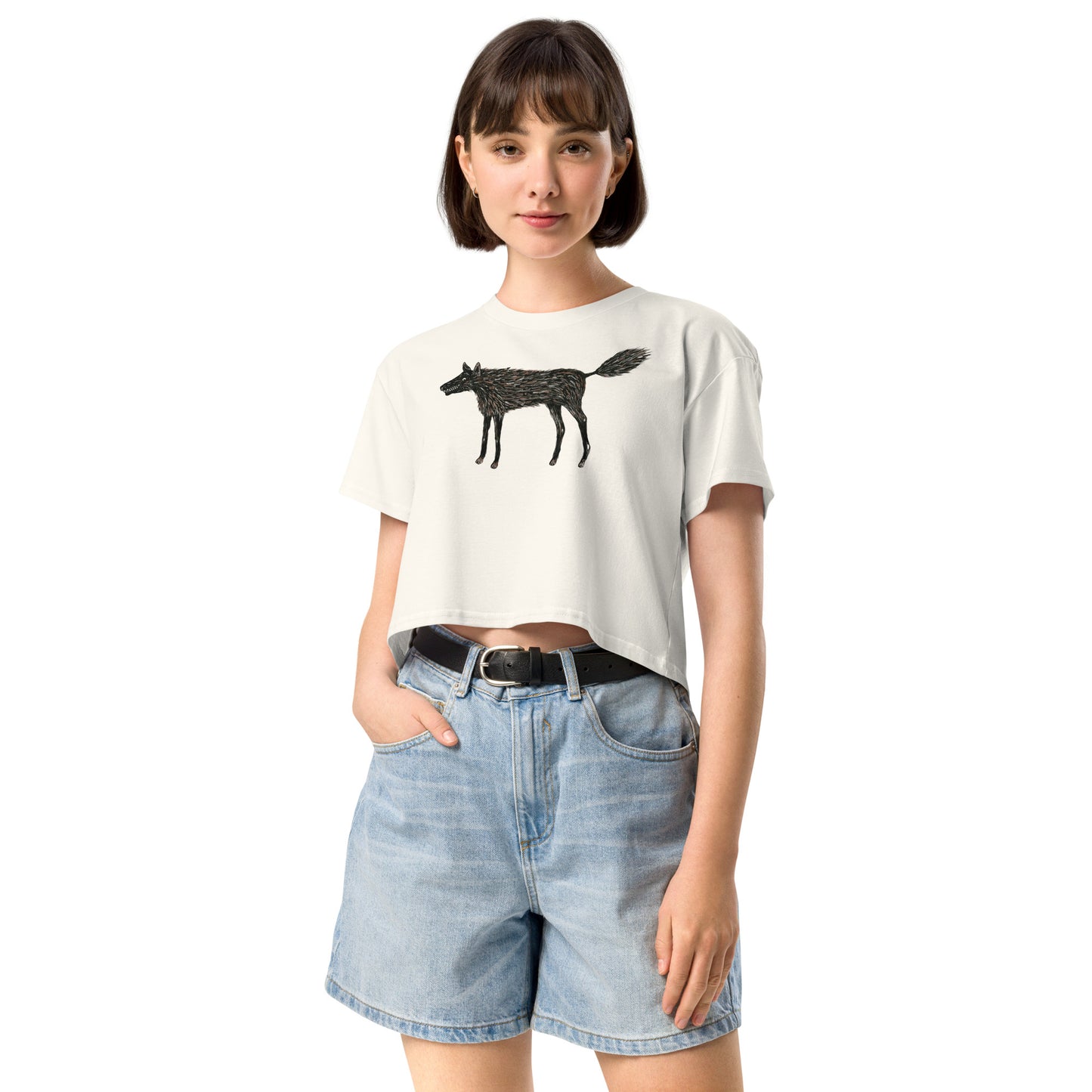 Wolf Of My Dreams design by Kirsten Blackburn on crop top