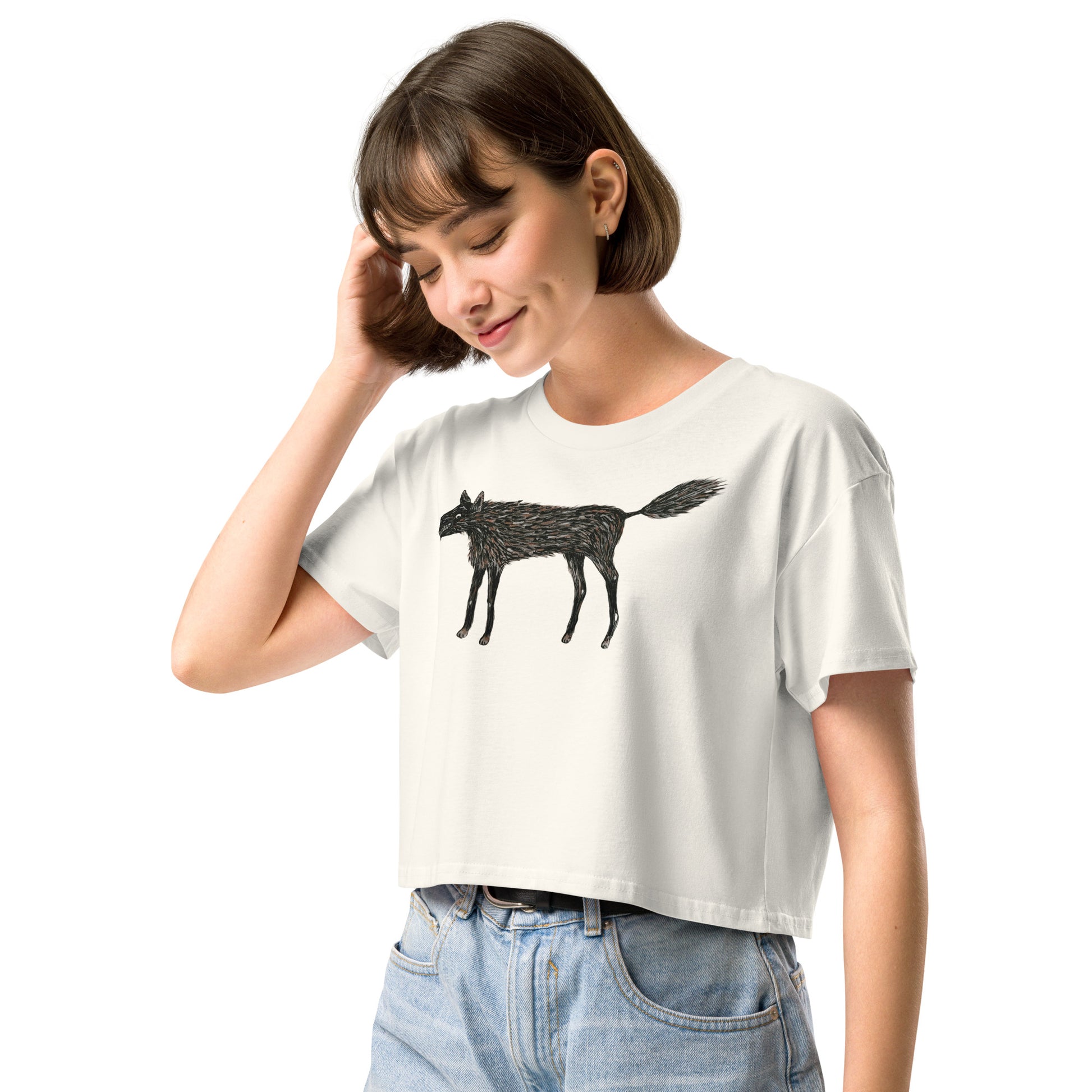 Wolf Of My Dreams design by Kirsten Blackburn on crop top