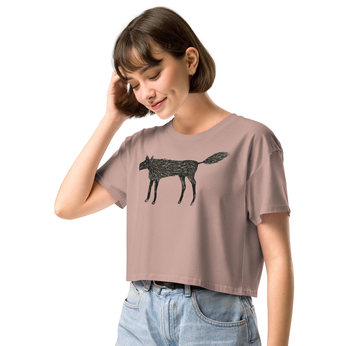 Wolf Of My Dreams design by Kirsten Blackburn on crop top