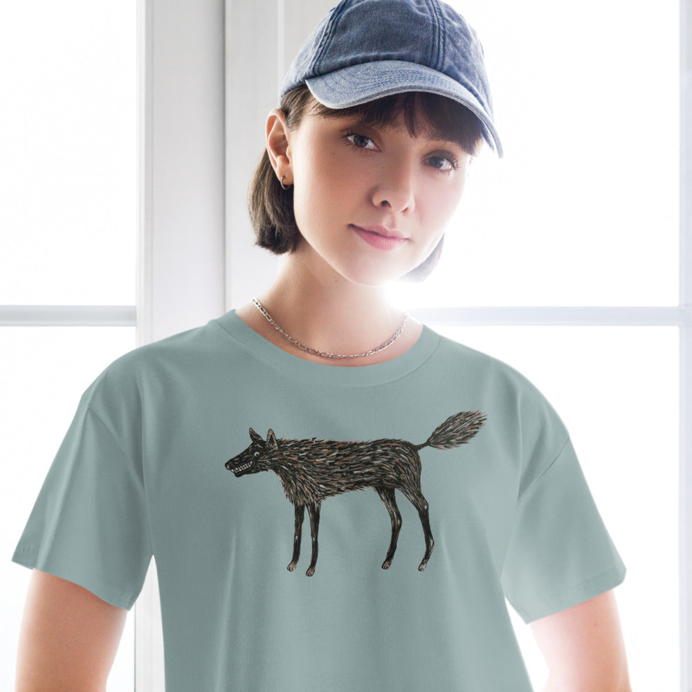 Wolf Of My Dreams design by Kirsten Blackburn on crop top