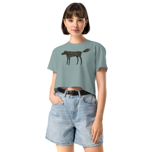 Wolf Of My Dreams design by Kirsten Blackburn on crop top