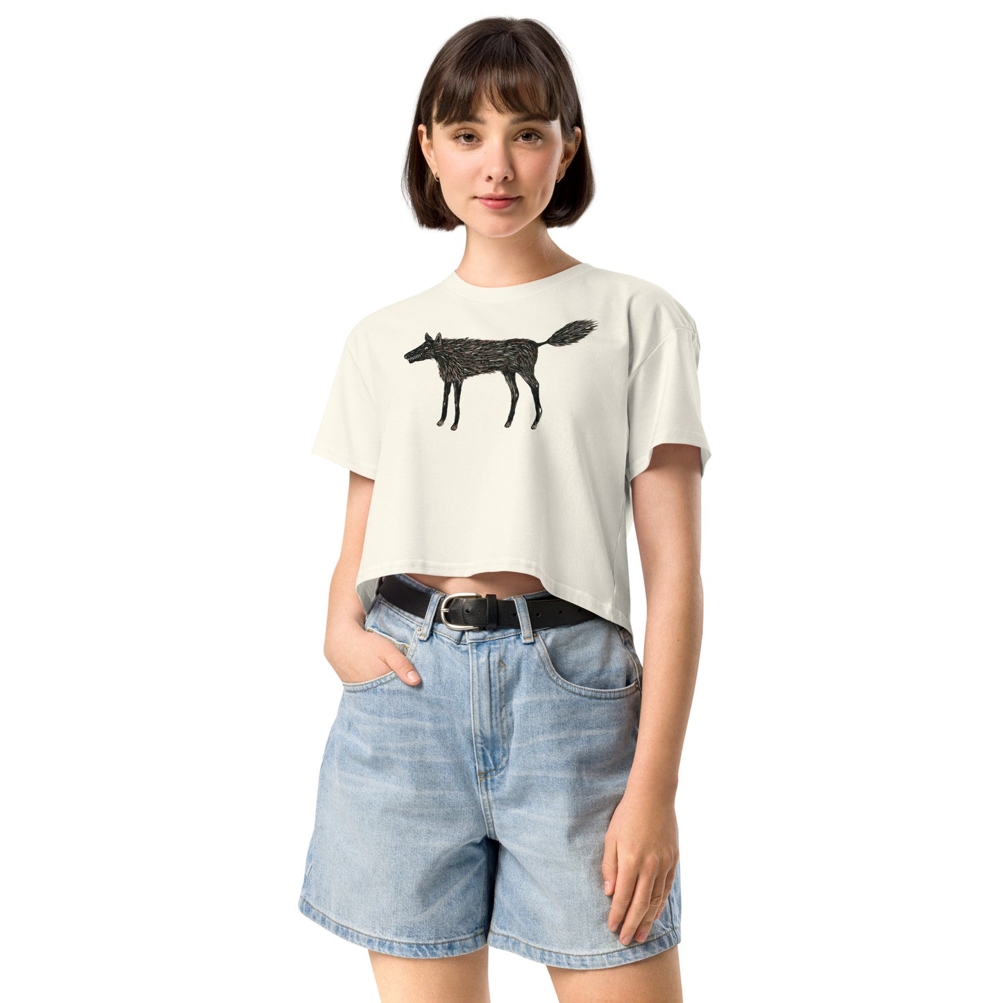 Wolf Of My Dreams design by Kirsten Blackburn on crop top