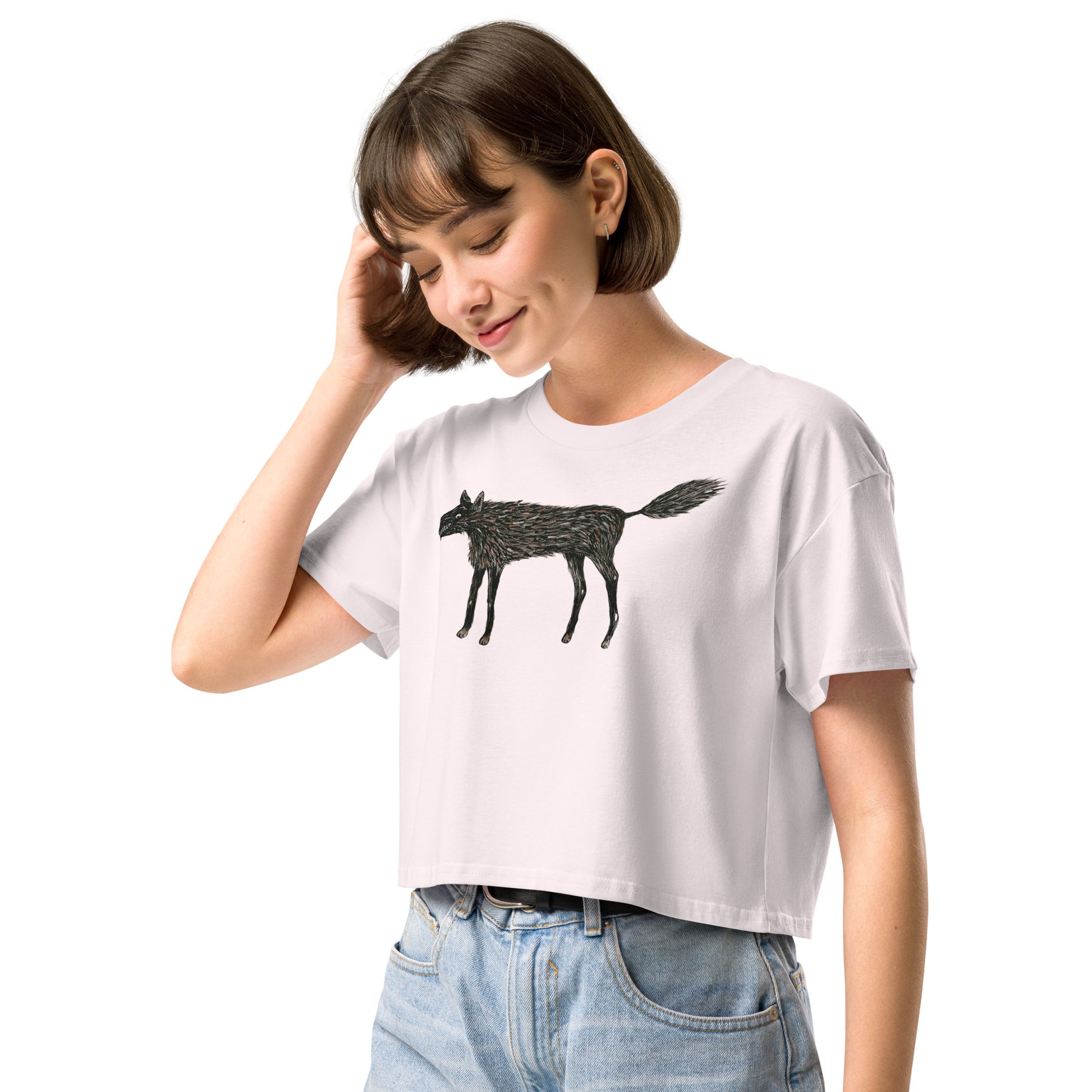 Wolf Of My Dreams design by Kirsten Blackburn on crop top