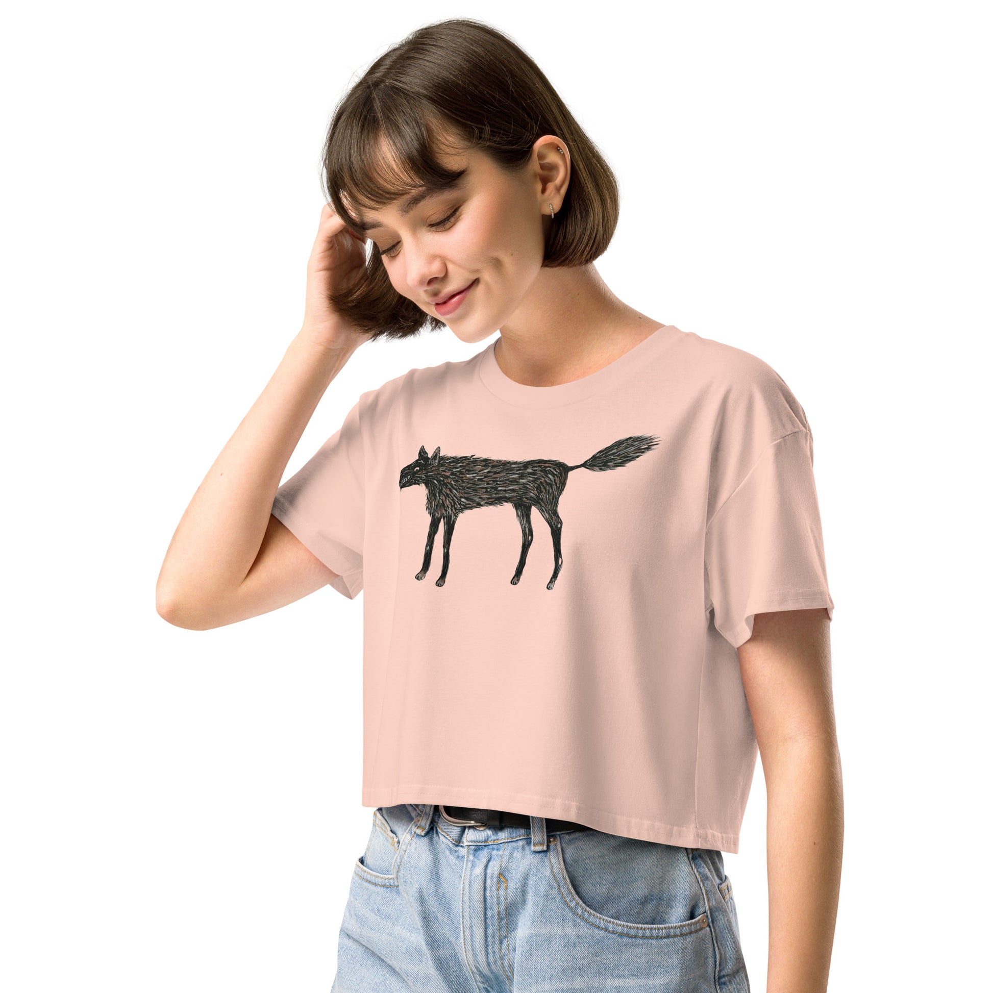 Wolf Of My Dreams design by Kirsten Blackburn on crop top