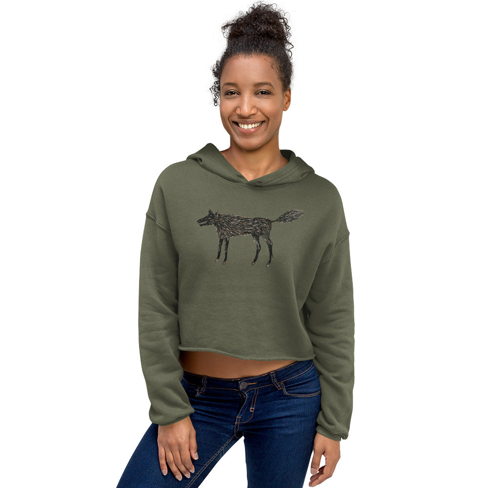 Wolf Of My Dreams design by Kirsten Blackburn on crop hoodie