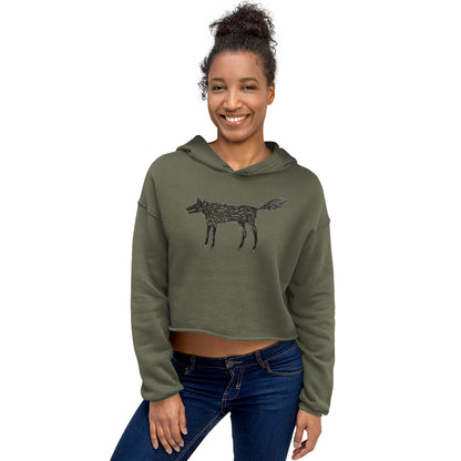 Wolf Of My Dreams design by Kirsten Blackburn on crop hoodie