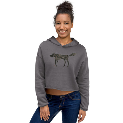 Wolf Of My Dreams design by Kirsten Blackburn on crop hoodie