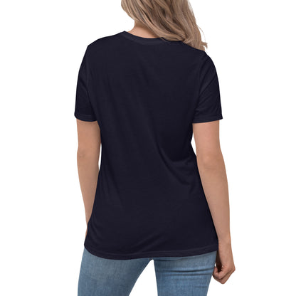 Blue Glitter Lips design by Kirsten Blackburn on women's relaxed tee